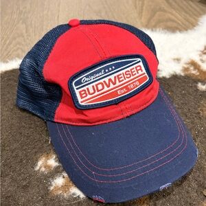 Budweiser Red and Navy Logo Patch Trucker Cap